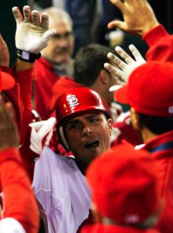 Ankiel celebrates his 1st HR of the year