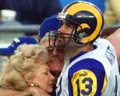 Dick Vermeil with the late Georgia Frontierre and Kurt Warner