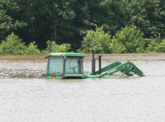 Tractor underwater