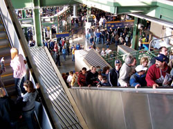 escalators at Shea Stadium