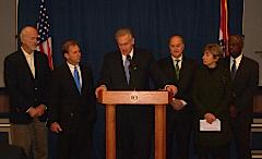 Nixon transition team: (l-r Philip Snowden, John Watson, Governor-elect Jay Nixon, Charles Burson, Nadia Cavner, Ronnie White)