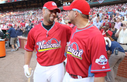 Albert and Yadier share a laugh. Photo by Bill Greenblatt