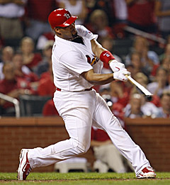 Albert Pujols connects for game winning home run (UPI/Bill Greenblatt)