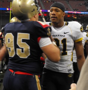 Danario Alexander, 58 yard touchdown Mizzou senior Danario Alexander congratulates a Midshipmen after Navy's 35-13 win (Manny Haley, Missourinet)