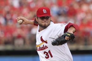 Cardinals starting pitcher Lance Lynn delivers a pitch to the Colorado Rockies in the second inning.    UPI/Bill Greenblatt