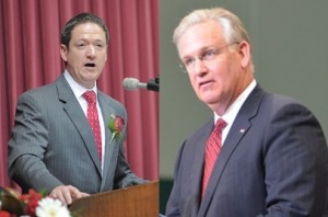 House Speaker Tim Jones (left) and Governor Jay Nixon.