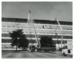 The National Personnel Records Center in St. Louis after the 1973 fire.