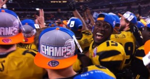 Dorial Green-Becham smiles as the Tigers celebrate their Cotton Bowl championship