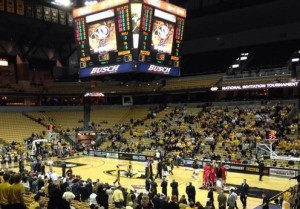 While the crowd was small, they were energized for Missouri's first round NIT game. 