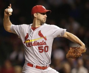 Adam Wainwright joined the 20 win club Monday night at Wrigley Field. (photo/MLB)