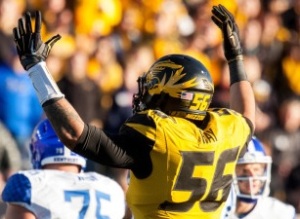 Shane Ray celebrates after making a stop against Kentucky (photo/Mizzou Athletics)