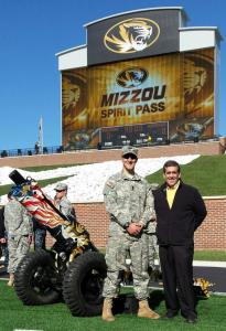 Representative Jeff Grisamore (right) and his son, Joel, with Mizzouka.