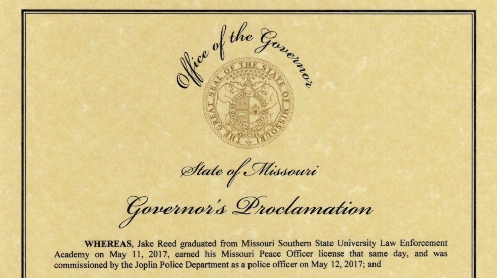 Flags at halfstaff for Joplin Officer Jake Reed