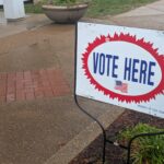 Vote sign (Photo by Missourinet)