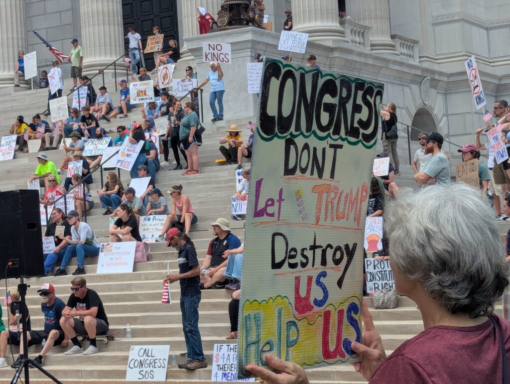 Protesters gather at Missouri Capitol on June 14, 2025 (Photo by Missourinet)