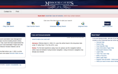Missouri Courts Warn of Scam Websites Targeting Missouri Case.net Users